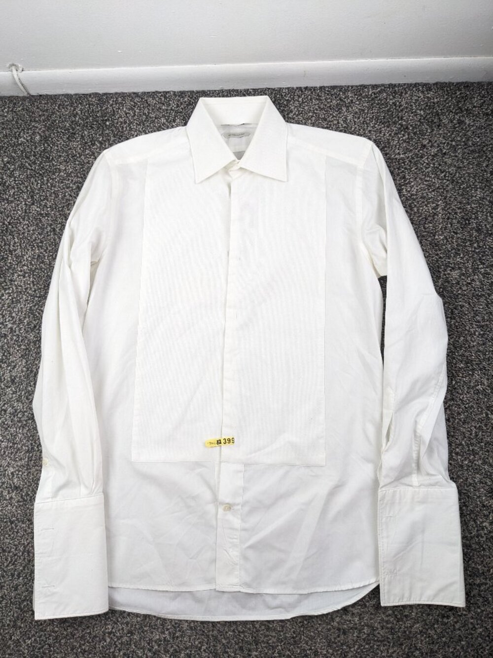 Suitsupply Tuxedo Dress Shirt French Cuff Bibbed L/S Button White Sz 15.5
